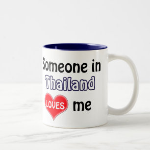 Someone in Thailand loves me Two-Tone Coffee Mug