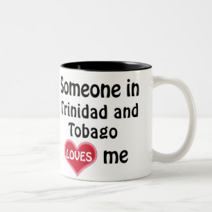Someone in the Trinidad and Tobago loves me Two-Tone Coffee Mug