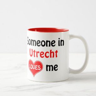 Someone in Utrecht loves me Two-Tone Coffee Mug