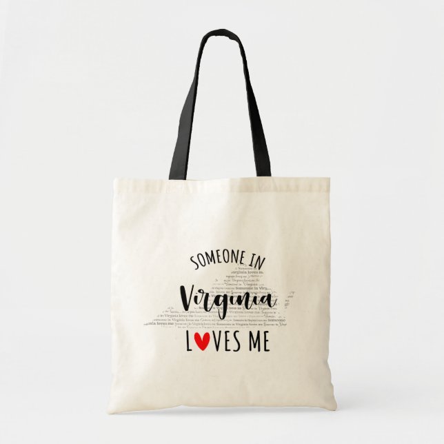 Someone In Virginia Loves Me Your Custom Name Tote Bag (Front)