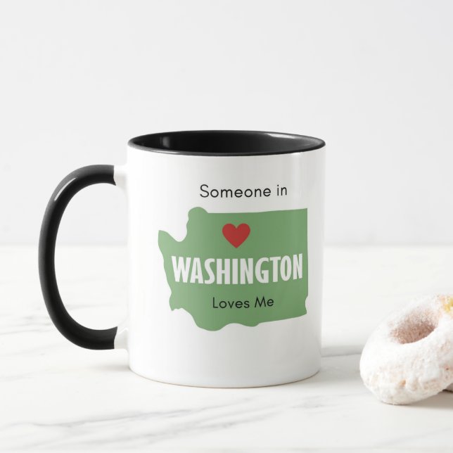 Someone in Washington Loves Me Coffee Mug (With Donut)