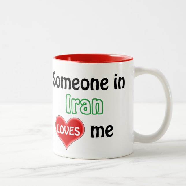 Someone loves me in Iran Two-Tone Coffee Mug (Right)