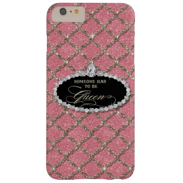 Someone Must be Queen, Quatrefoil Jewel Glitter Case-Mate iPhone Case (Back)
