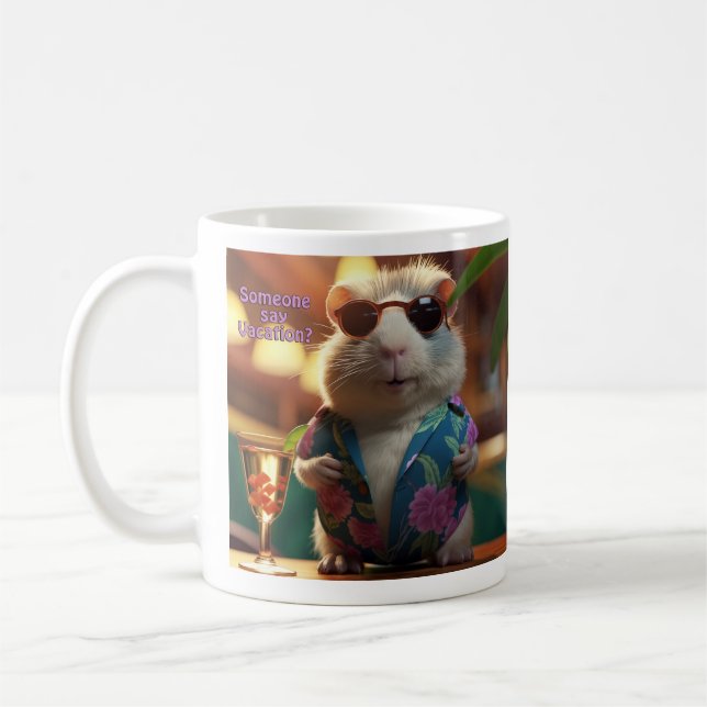Someone Say Vacation Guinea Pig Coffee Mug (Left)