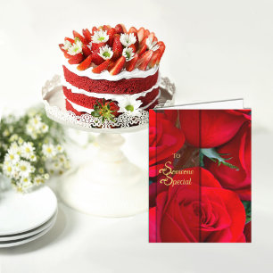 Someone Special Vivid Red Rose Card