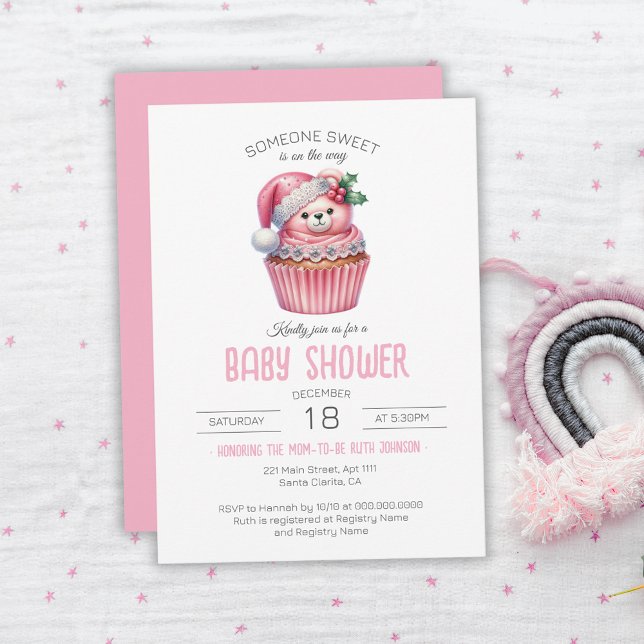 Someone Sweet Is On The Way Cupcake Baby Shower Invitation (Someone Sweet Is On The Way Cupcake Baby Shower Invitation)