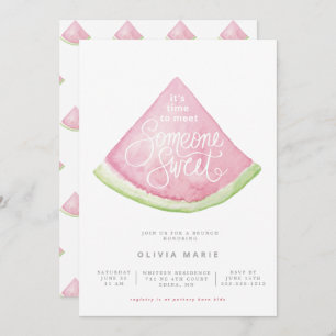 Someone Sweet watercolor watermelon shower design Invitation
