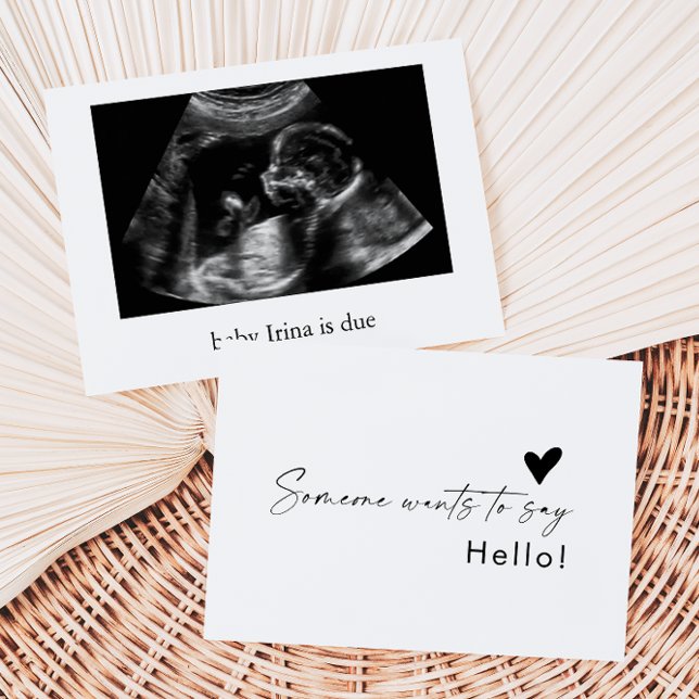 Someone wants to Say Hello Baby Announcement Card (Creator Uploaded)