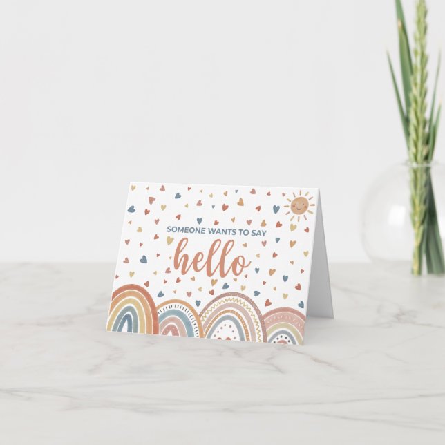 Someone Wants to Say Hello Pregnancy Announcement (Front)