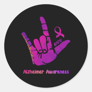 Someone with Alzheimer Love Alzheimer Awareness Sh Classic Round Sticker