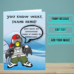 Someone You Think is Cool Birthday Funny Penguin Card