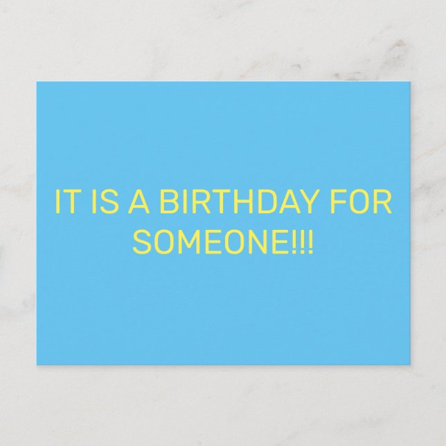 SOMEONE'S BIRTHDAY INVITATION POSTCARD (Front)