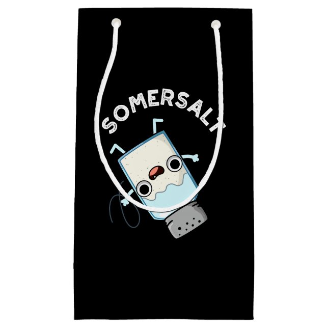 Somersalt Funny Somersault Salt Pun Dark BG Small Gift Bag (Front)