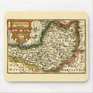 Somerset County England Old Antiquarian Atlas Map Mouse Mat