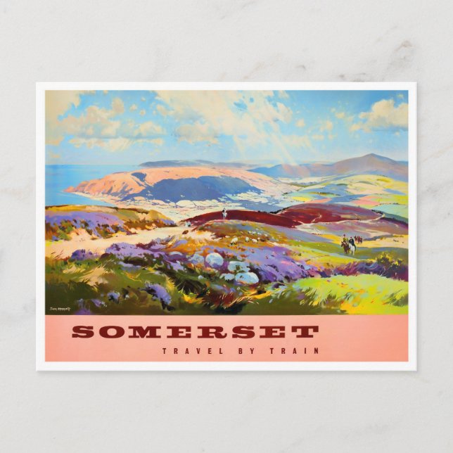 Somerset England vintage travel Postcard (Front)