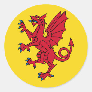 Somerset Flag England dragon symbol Classic Round Sticker