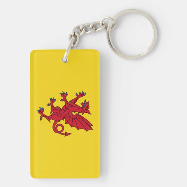 Somerset Flag England dragon symbol Key Ring (Back)