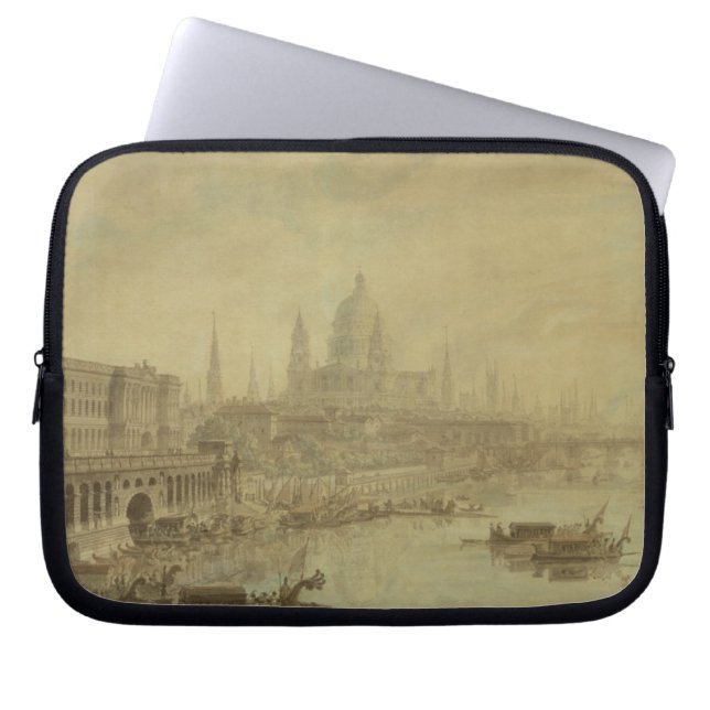 Somerset House, St. Paul's Cathedral and Blackfria Laptop Sleeve (Front)