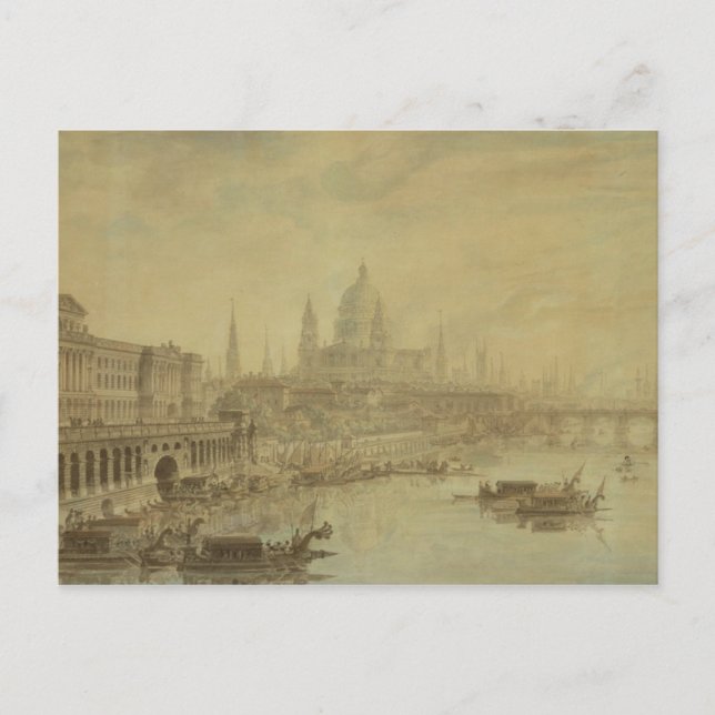 Somerset House, St. Paul's Cathedral and Blackfria Postcard (Front)