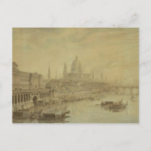 Somerset House, St. Paul's Cathedral and Blackfria Postcard