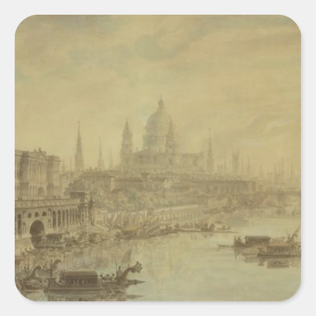 Somerset House, St. Paul's Cathedral and Blackfria Square Sticker (Front)