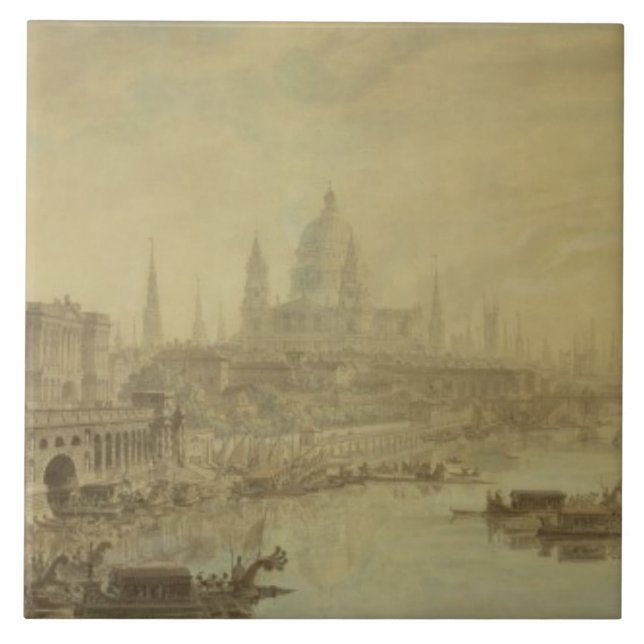 Somerset House, St. Paul's Cathedral and Blackfria Tile (Front)