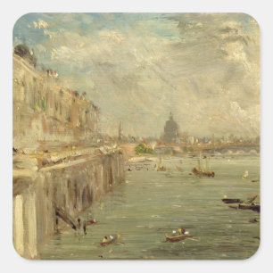 Somerset House Terrace from Waterloo Bridge, c.181 Square Sticker