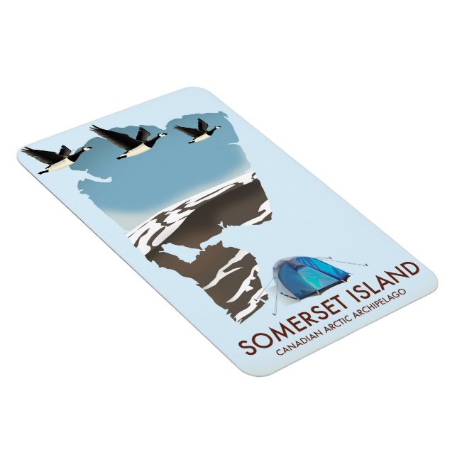 Somerset Island, Canada vintage style map Magnet (Right Side)