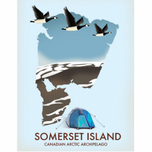 Somerset Island, Canada vintage style map Standing Photo Sculpture