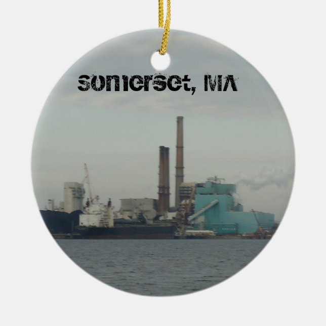 Somerset, MA Ceramic Tree Decoration (Front)