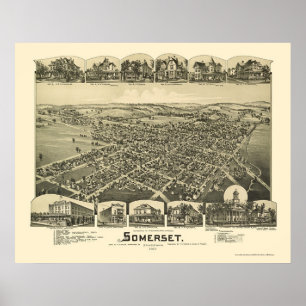 Somerset, PA Panoramic Map - 1900 Poster