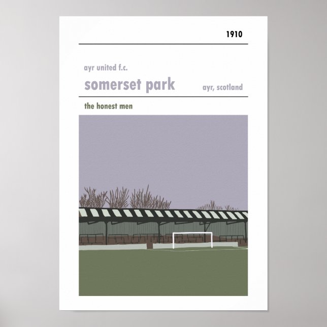 Somerset Park, Ayr. Haynes Manual Style Print. Poster (Front)