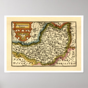 "Somersetshire" Somerset County Map Poster