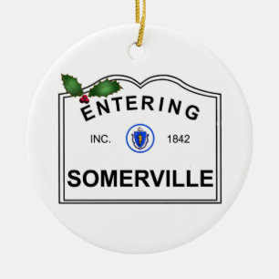 Somerville MA Ceramic Tree Decoration