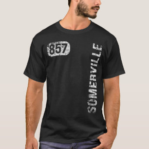 Somerville Massachusetts 857 Area Code Vintage Ret T-Shirt