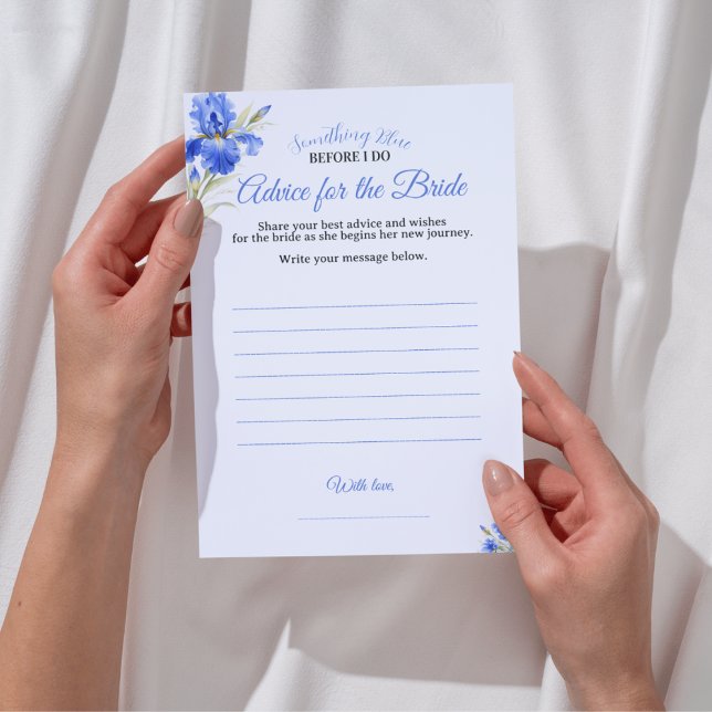 Something Blue Advice for the Bride Bridal Shower Invitation (Blue Iris Something Blue Advice for the Bride Bridal Shower Game)