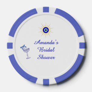 Something Blue and Greek Bridal Shower Poker Chips