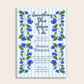 Something Blue Art Nouveau Garden Bridal Shower Invitation