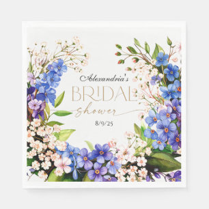 Something Blue: Baby’s Breath & Flax Bridal Shower Napkin