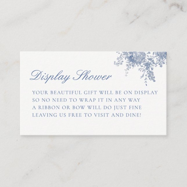 Something Blue Baby Shower Display Shower Enclosure Card (Front)