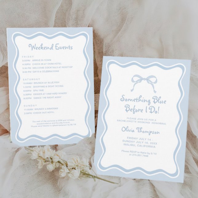 Something Blue Bachelorette Party Invitation (Creator Uploaded)