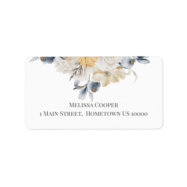 SOMETHING BLUE BEAUTIFUL FLORAL WEDDING LABEL (Front)