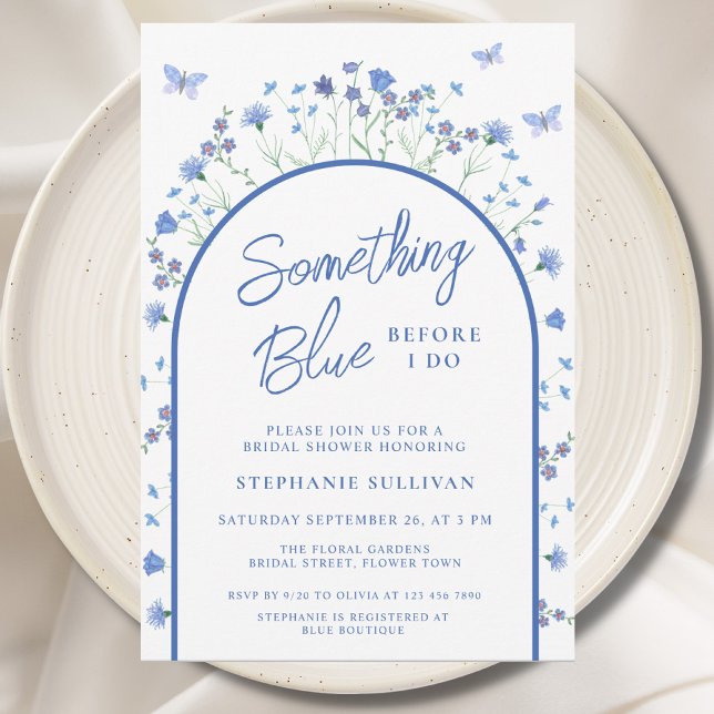 Something Blue Before I Do Arch Bridal Shower Invitation (Creator Uploaded)