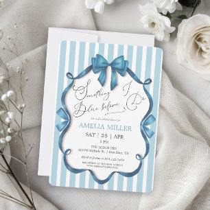 Something Blue Before I Do Blue Bow Bridal Shower Invitation