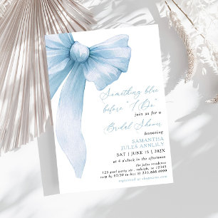 Something Blue Before I Do  Blue Bow Bridal Shower Invitation