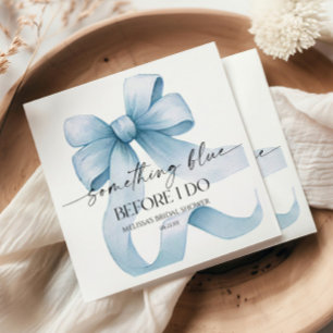 Something Blue Before I Do Blue Bow Bridal Shower Napkin