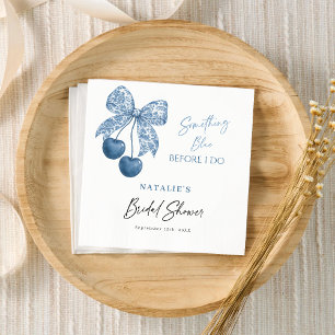 Something Blue Before I do Blue Bow Bridal Shower Napkin