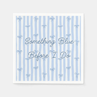 "Something Blue Before I Do" Blue Bow Napkin