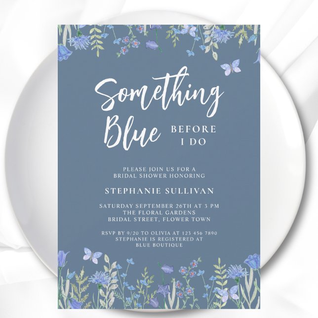 Something Blue Before I Do Blue Bridal Shower Invitation (Creator Uploaded)