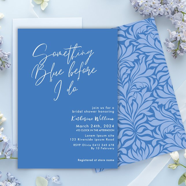 Something blue before i do blue bridal shower invitation (Creator Uploaded)